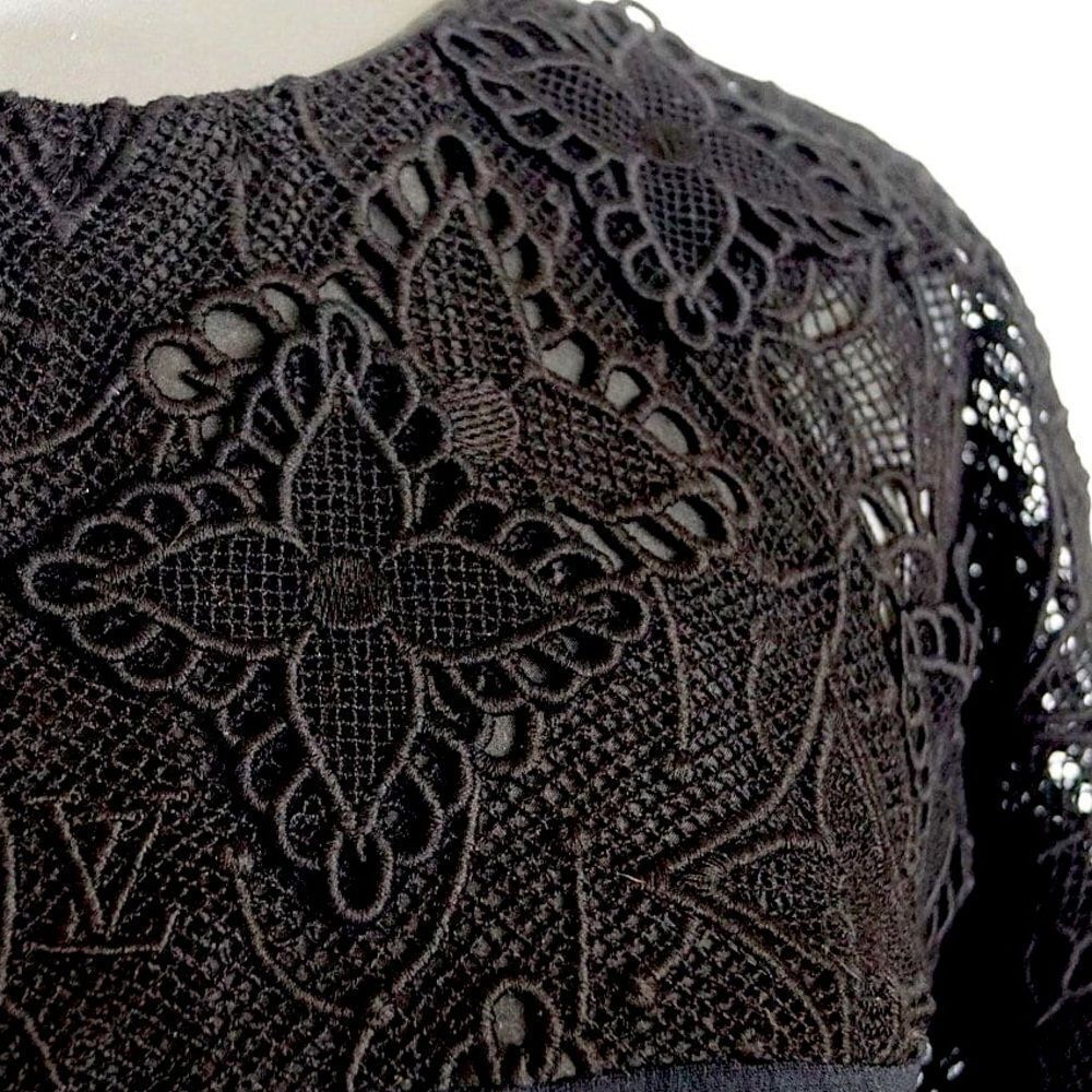 Louis Vuitton Dress Black Monogram Lace Size 38 - Picture 4 of 11
